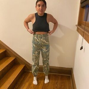 MOTHER Wrapper Patch Springy High Rise Jogger Jeans Army Camouflage